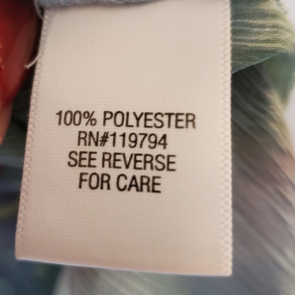 APT 9 Colorful Sheer Voile Blouse with Flutter Sleeves - Picture 3 of 6